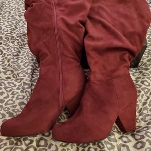 TORRID wine colored WIDE calf knee high boot ! 9.5 Wide